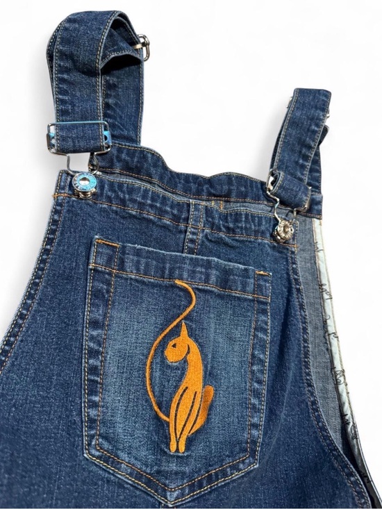 Baby Phat Denim - Vintage y2k Baby Phat Dark Blue Denim Embroidered Logo Mcbling Plaque Overalls